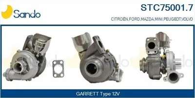 Produktbild von Turbolader SANDO STC75001.7 FORD MAZDA MINI PEUGEOT VOLVO für FORD Focus II Schrägheck (DA, HCP, DP)