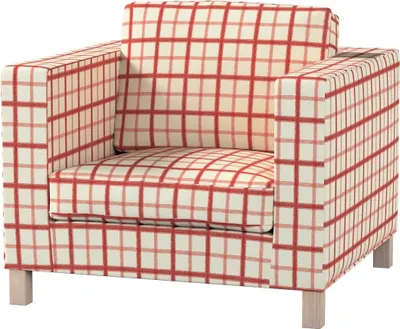 Produktbild von Dekoria Bezug für Karlanda Sessel, kurz, rot-creme, Bezug für Karlanda Sessel