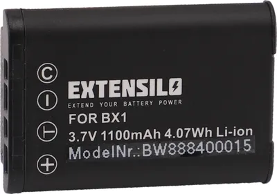 Produktbild von EXTENSILO Akku Ersatz für Sony NP-BX1 für Kamera (1100 mAh, 3,7 V, Li-Ion)