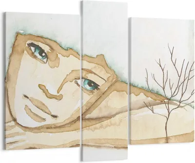 Produktbild von Bild auf Leinwand - Leinwandbild - Gesicht Dame Fantasie Grafik - 95x80cm - Wand Bild - Wanddeko - Leinwanddruck - Bilder - Kunstdruck - Wanddekoration - Leinwand bilder - Wandkunst - CB95x80-3175