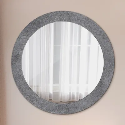 Produktbild von Spiegel - Mirror zum Wandspiegel Schlafzimmer – Schminkspiegel- Beton Textur- Ø70cm