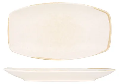 Imagen del producto de Kütahya Porselen: Plato para servir - Diseño "Sand Wind" - Porcelana - 33x19 cm