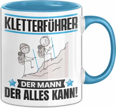 Produktbild von Kletterführer Tasse Geschenk für Kletterführer Der Mann Der Alles Kann Geschenkidee zum Geburtstag (Blau)