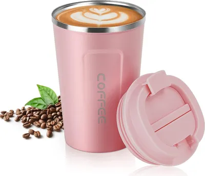 Produktbild von Coffee Mug to Go, 380 ml Thermal Mug, Double Wall Insulated, Coffee Cup with Leak-proof Lid, Coffee Cup, Thermal Mug, Insulated Mug, Coffee Mug, Stainless Steel Travel Mug for Coffee and