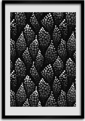 Produktbild von Bild - Bilderrahmen - Foto - 70 cm x 100 cm - MDF - Rahmen - Wandkunst - Schwarze und weiße Punkte