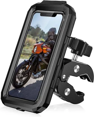 Produktbild von Halterung für Mobiltelefone, Motorrad, wasserdicht, universell für Fahrräder und Roller, 360° schwenkbar, für Smartphones mit einer Größe von 5,5 bis 7,0 Zoll
