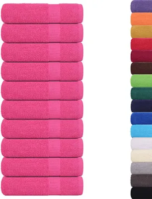 Obrázok produktu pre vidaXL Kúpeľňové uteráky FROGN, 10 ks, ružové, 100 x 150 cm, 360 g/m²