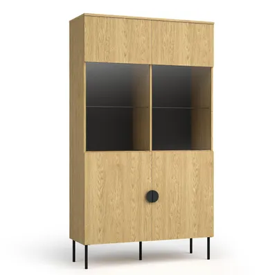 Produktbild von AX LIVING Vitrine für Wohnzimmer Brunelli 106,6 cm Eiche Baltic/Glas