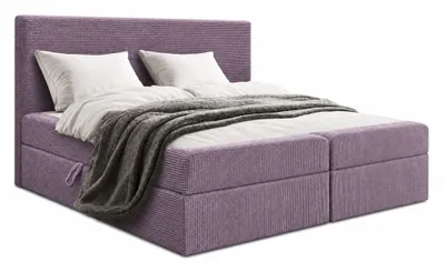 Produktbild von Bett, Boxspringbett, Continentalbett BERG POSO mit Bonell Matratze, T25 Topper, Doppelbett mit Container, H3 160x200 cm, (Rosa - Poso 27)