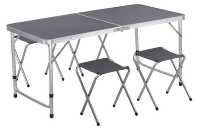 Produktbild von Greemotion Faro Camping Set - Klapptisch mit Hockern, höhenverstellbar & klappbar