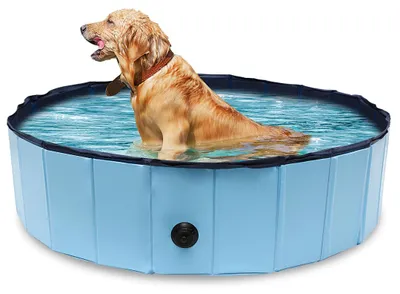 Produktbild von Faziango Hundepool faltbar 120x30 cm, Hunde Planschbecken & Badewanne, Swimmingpool für Hunde & Haustiere