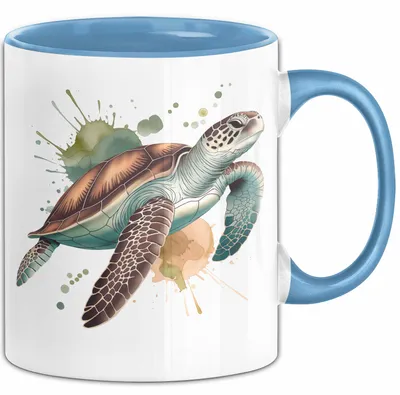 Produktbild von Schildkröte Tierliebhaber Tasse Geschenk Lustige Geschenkidee Spruch (Blau)