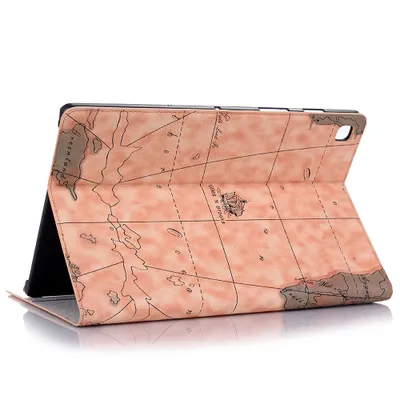 Produktbild von Schutzhülle für Samsung Galaxy Tab A7 10.4" T500 T505 T507 Smart Cover Etui Tasche Schutz Weltkarte - BEIGE