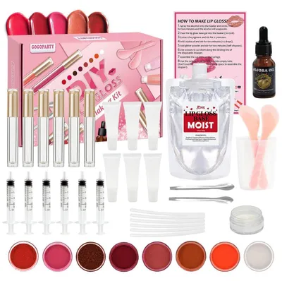 Image de Kit de fabrication de gloss à lèvres, DIY pour adultes et enfants, ensemble de cosmétiques pour créer du maquillage, idée cadeau, paquet de 40