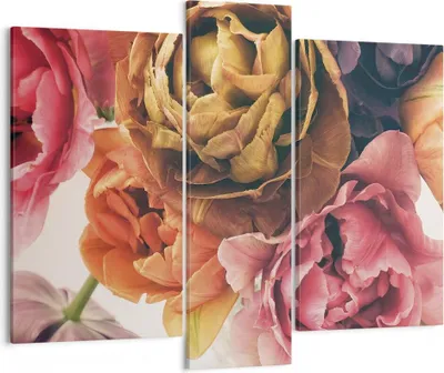 Produktbild von Bild auf Leinwand - Leinwandbild - 3 Teile - Blumenstrauß Blumen Braut - 95x80cm - Wand Bild - Wanddeko - Wandbilder - Leinwanddruck - Bilder - Wanddekoration - Leinwand bilder - CB95x80-5025