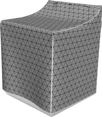 Produktbild von ABAKUHAUS Abstrakt Waschmaschienen und Trockner Bezug, Triangles Minimalist, Dekorativer Bezug aus Stoff, 70x75x100 cm, Weiß Schwarz