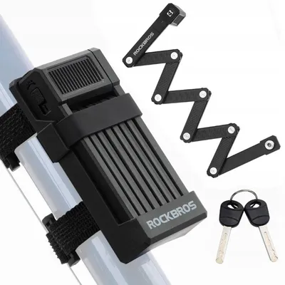 Produktbild von Rockbros LKXR2010 Faltbares Fahrradschloss mit Rahmenhalterung