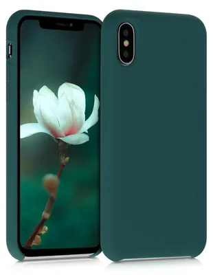 Produktbild von kwmobile Handyhülle für Apple iPhone X Hülle - Case Silikon - Kabelloses Laden - Schutzhülle Cover in Türkisgrün