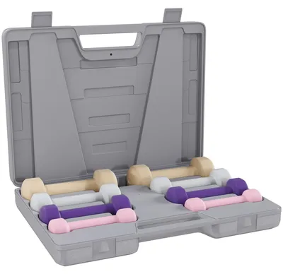 Imagen del producto de Juego de pesas con estuche, 4 pares: de 0,5 kg a 2 kg
