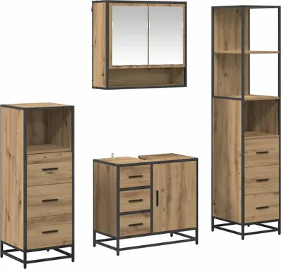 Produktbild von vidaXL Badezimmermöbel-Set 4 Stk. Artisan-Eiche 65 x 33 x 60 cm