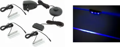 Productafbeelding van Furniture24 LED-verlichting, blauw, SOHO-collectie, geschikt voor de woonkamer, 3 LED-lampen