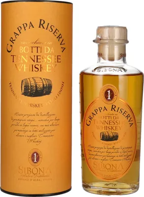 Produktbild von Sibona Grappa Riserva Botti da Tennesse Whiskey + Box 500ml 40% Vol.