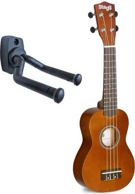 Produktbild von Stagg US-NAT Sopran Ukulele Natur mit Tasche mit Wandhalter