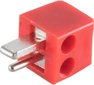 Produktbild von Lautsprecher-Winkelstecker, schraubbar klein, rot