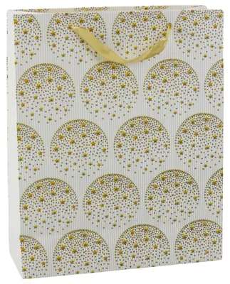 Zdjęcie produktu dla Elegancka torba na prezenty Złote Gwiazdki Biała 32 X 26 X 12 Cm