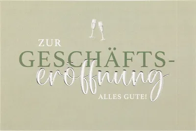 Produktbild von Geschäftseröffnung Karte mit Umschlag, unverpackt, Zur Geschäftseröffnung alles gute!