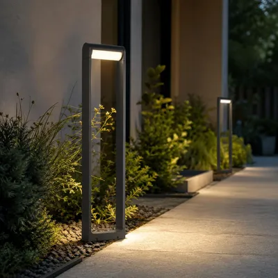Image de Lampe d'extérieur LED 10W, design anthracite, indice de protection IP65, 60 cm - Lumière chaude 2300K - 3500K