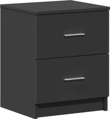 Produktbild von Nachttisch mit 2 Schubladen Schwarz 40x36x50 cm
