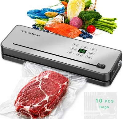 Vakuumiergerät 8-in-1 mit Temperaturregelung, LED, inkl. 10 Beutel