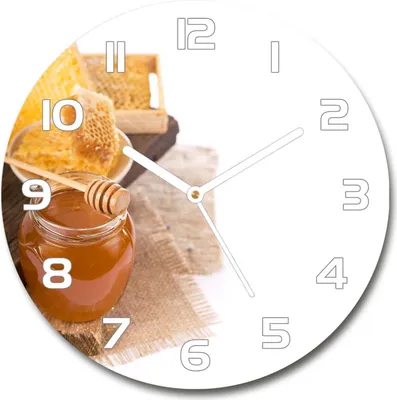 Produktbild von Wanduhr aus Glas 30fi Glasbild Glasuhr Gehärtetes Glas - weisse-zeiger - Honey