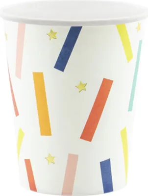 Produktbild von 6 Pappbecher, bunt, Happy Birthday, 200ml