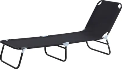 Produktbild von Klappbare Gartenliege mit verstellbarer Rš¹ckenlehne, Stahl und Oxford-Gewebe, 188 x 56 x 28 cm, Schwarz