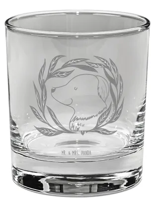 Produktbild von Mr. & Mrs. Panda Tumbler Glas Hund Blumen - Transparent - Geschenk, Niedlich, Gravur Whiskyglas, Hundeliebe, Whiskeyglas, Hunde, Haustier, Whiskey, Hundekopf