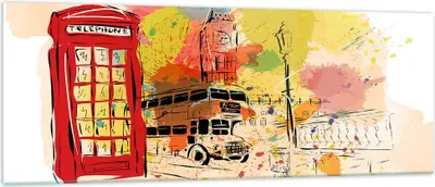 Produktbild von Bilder auf glas - London Bus - 140x50cm - Glasbilder - Wandbilder - Bilder - Kunstdruck - zum Aufhängen bereit - Wanddekoration aus Glas - Glas Bilder - Wandbild auf Glas - Einteilig - GAB140x50-3920
