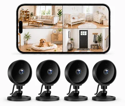 Image de Caméra de surveillance intérieure WOLFANG, 1080P, mini caméra Wi-Fi pour la maison, avec vision nocturne