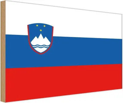 Produktbild von vianmo Holzschild 30x40 cm Sloweniens Slovenia Flagge Fahne Wappen