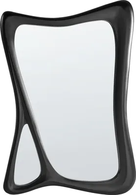 Produktbild von BELIANI Wandspiegel mit schwarzem PolyurethanRahmen Glas 70 x 100 cm mit gebogenem Rahmen