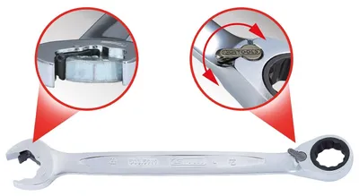 Immagine prodotto di KS TOOLS DUO GEARplus Chiave combinata con funzione di cricchetto aperto 10 mm reversibile - 503.5910
