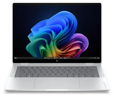 Productafbeelding van HP E4LG6AT laptop, Copilot+ PC, Intel Core Ultra 7 356H hybride (2-in-1), 35,6 cm (14") touchscreen, WUXGA, 32 GB LPDDR5x-SDRAM, 1 TB SSD, Wi-Fi 7 (802.11be), Windows 11 Pro, Argento