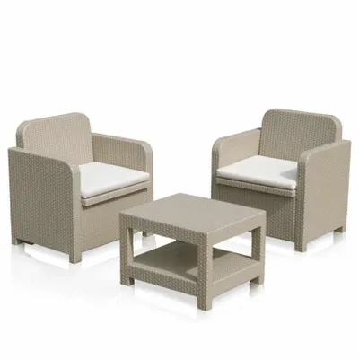Immagine prodotto di Sedia da giardino Grand Soleil Giglio Bar Rattan 2 posti - Beige