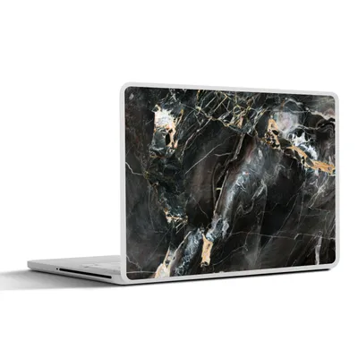 Produktbild von MuchoWow® Laptop Aufkleber Sticker Cover Marmor - Schwarz - Gold - Muster 40x30 cm - Laptop Dekoration - Selbstklebend