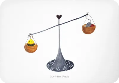 Produktbild von Mr. & Mrs. Panda magnet Sternzeichen Waage - Weiß - Geschenk, Gleichgewicht, Marienkäfer, Kühlschrankmagnet, whiteboardmagnet, haftmagnet, Biene, zettelhalter, Dekomagnet