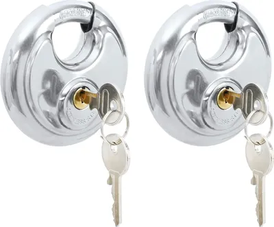 Produktbild von Diskusschlösser mit Schlüsseln 2 pcs Silber 8 x 2,8 x 8 cm