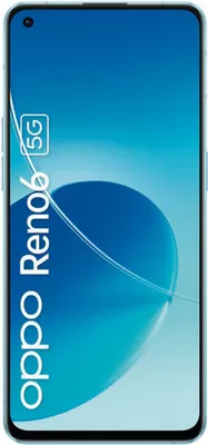 A product shot of a smartphone with a blue gradient background.