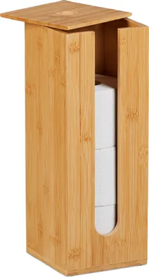 Zdjęcie produktu dla relaxdays bambusowy pojemnik na papier toaletowy