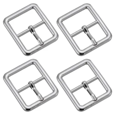 Metallene Rollschließen 4 Stk. 26 mm silber für Gürtel